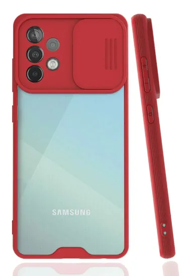 Newface Samsung Galaxy A72 Kılıf Platin Kamera Koruma Silikon - Kırmızı resmi