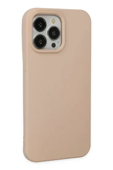 Newface iPhone 14 Pro Kılıf Nano içi Kadife Silikon - Pudra resmi