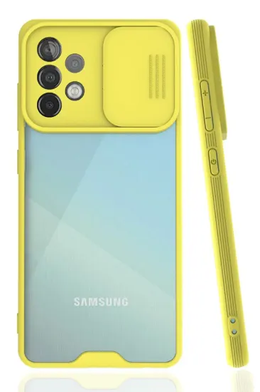 Newface Samsung Galaxy A72 Kılıf Platin Kamera Koruma Silikon - Sarı resmi