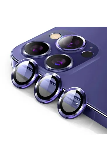 Newface iPhone 14 Pro Max Bind Metal Kamera Lens - Derin Mor resmi