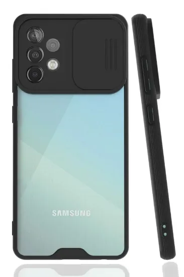 Newface Samsung Galaxy A72 Kılıf Platin Kamera Koruma Silikon - Siyah resmi