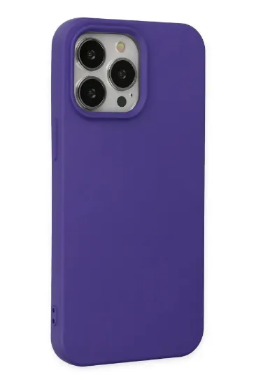 Newface iPhone 14 Pro Max Kılıf Nano içi Kadife Silikon - Mor resmi