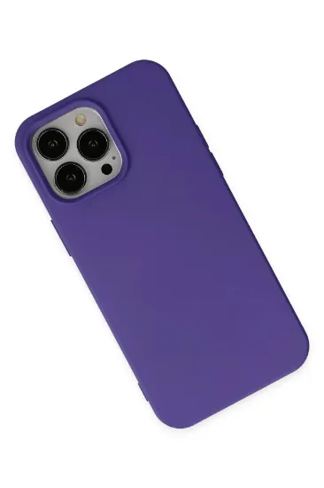 Newface iPhone 14 Pro Max Kılıf Nano içi Kadife Silikon - Mor resmi