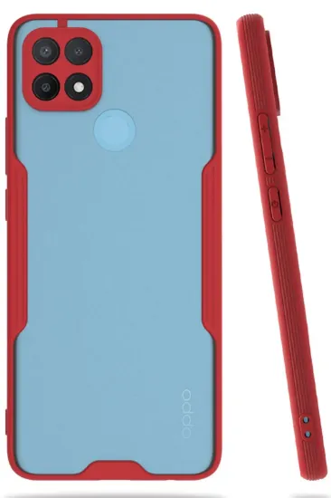 Newface Oppo A15 Kılıf Platin Silikon - Kırmızı resmi