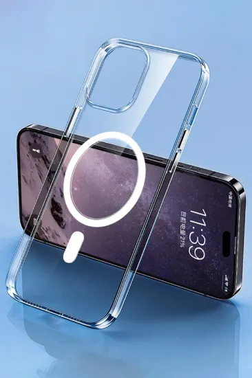 Newface iPhone 14 Pro Max Kılıf Tron Şeffaf Magsafe Kapak - Şeffaf resmi