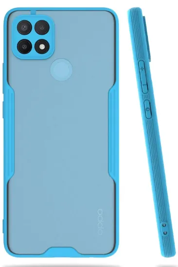 Newface Oppo A15 Kılıf Platin Silikon - Mavi resmi