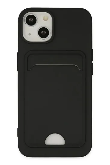 Newface iPhone 14 Plus Kılıf Kelvin Kartvizitli Silikon - Siyah resmi