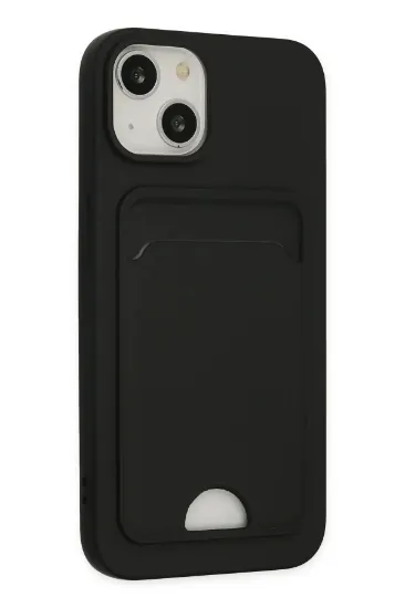 Newface iPhone 14 Plus Kılıf Kelvin Kartvizitli Silikon - Siyah resmi