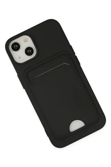 Newface iPhone 14 Plus Kılıf Kelvin Kartvizitli Silikon - Siyah resmi