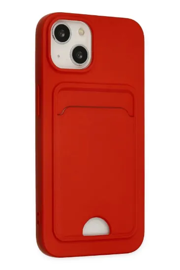 Newface iPhone 14 Plus Kılıf Kelvin Kartvizitli Silikon - Kırmızı resmi