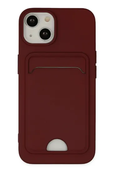 Newface iPhone 14 Plus Kılıf Kelvin Kartvizitli Silikon - Bordo resmi