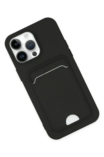 Newface iPhone 14 Pro Kılıf Kelvin Kartvizitli Silikon - Siyah resmi