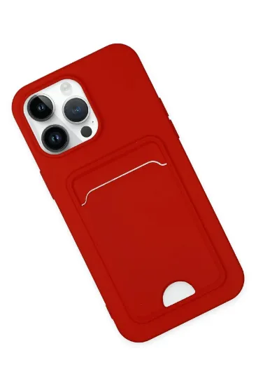 Newface iPhone 14 Pro Kılıf Kelvin Kartvizitli Silikon - Kırmızı resmi