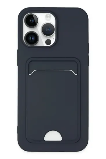 Newface iPhone 14 Pro Kılıf Kelvin Kartvizitli Silikon - Lacivert resmi