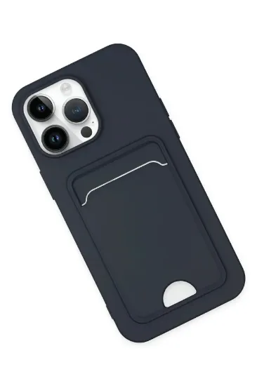 Newface iPhone 14 Pro Kılıf Kelvin Kartvizitli Silikon - Lacivert resmi