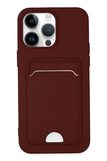 Newface iPhone 14 Pro Kılıf Kelvin Kartvizitli Silikon - Bordo resmi