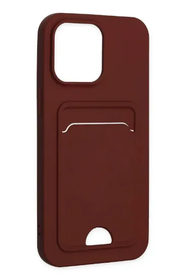 Newface iPhone 14 Pro Kılıf Kelvin Kartvizitli Silikon - Bordo resmi