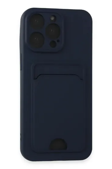 Newface iPhone 14 Pro Max Kılıf Kelvin Kartvizitli Silikon - Lacivert resmi