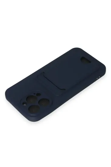 Newface iPhone 14 Pro Max Kılıf Kelvin Kartvizitli Silikon - Lacivert resmi