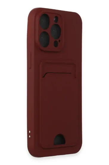 Newface iPhone 14 Pro Max Kılıf Kelvin Kartvizitli Silikon - Bordo resmi