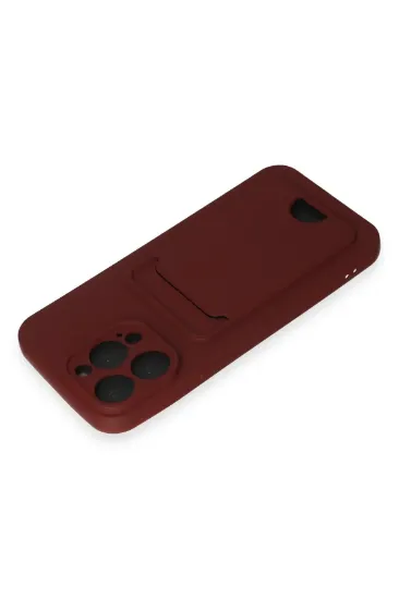 Newface iPhone 14 Pro Max Kılıf Kelvin Kartvizitli Silikon - Bordo resmi