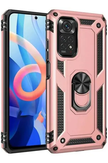 Newface Xiaomi Redmi Note 12S Kılıf Sofya Yüzüklü Silikon Kapak - Rose resmi