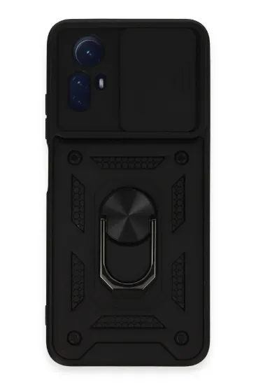 Newface Xiaomi Redmi Note 12S Kılıf Pars Lens Yüzüklü Silikon - Siyah resmi