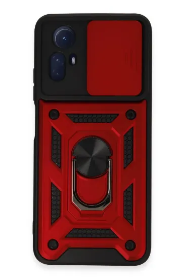 Newface Xiaomi Redmi Note 12S Kılıf Pars Lens Yüzüklü Silikon - Kırmızı resmi