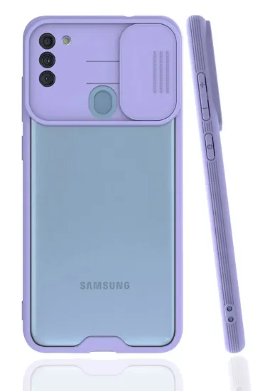 Newface Samsung Galaxy A11 Kılıf Platin Kamera Koruma Silikon - Lila resmi