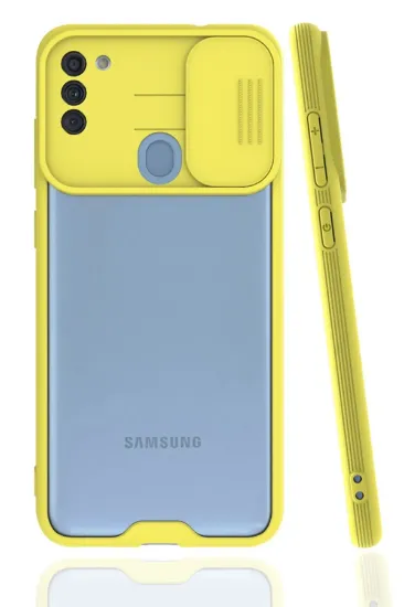 Newface Samsung Galaxy A11 Kılıf Platin Kamera Koruma Silikon - Sarı resmi