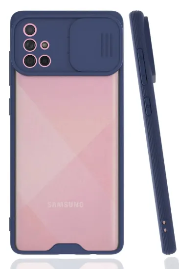 Newface Samsung Galaxy A71 Kılıf Platin Kamera Koruma Silikon - Lacivert resmi