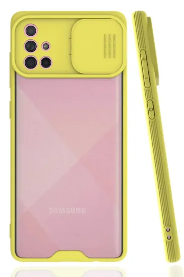 Newface Samsung Galaxy A71 Kılıf Platin Kamera Koruma Silikon - Sarı resmi