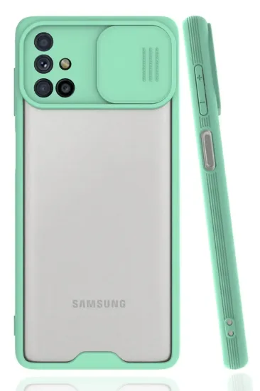 Newface Samsung Galaxy M31S Kılıf Platin Kamera Koruma Silikon - Açık Yeşil resmi