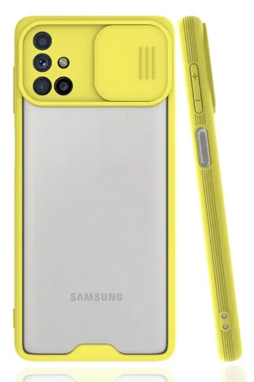 Newface Samsung Galaxy M31S Kılıf Platin Kamera Koruma Silikon - Sarı resmi