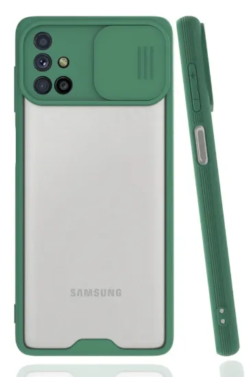 Newface Samsung Galaxy M51 Kılıf Platin Kamera Koruma Silikon - Yeşil resmi