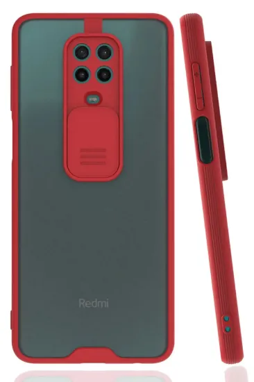 Newface Xiaomi Redmi Note 9 Pro Kılıf Platin Kamera Koruma Silikon - Kırmızı resmi