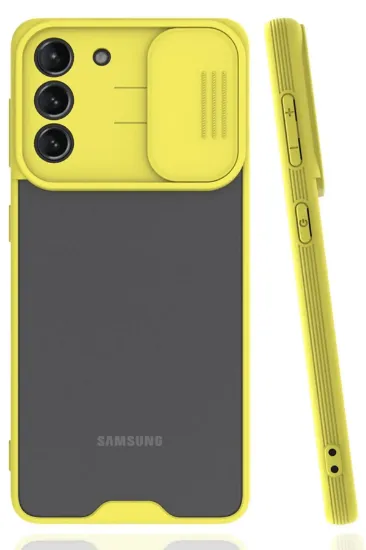Newface Samsung Galaxy S21 Plus Kılıf Platin Kamera Koruma Silikon - Sarı resmi