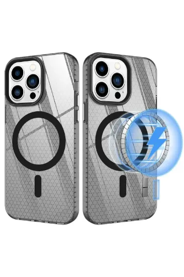 Newface iPhone 14 Pro Kılıf Beta Magneticsafe Silikon - Siyah resmi
