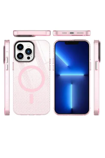 Newface iPhone 14 Pro Kılıf Beta Magneticsafe Silikon - Pembe resmi