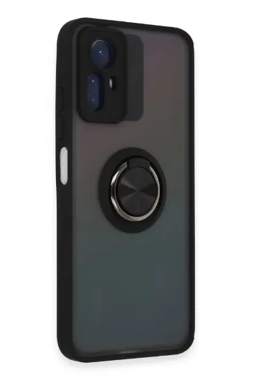 Newface Xiaomi Redmi Note 12S Kılıf Montreal Yüzüklü Silikon Kapak - Siyah resmi
