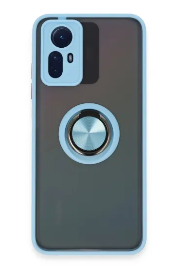 Newface Xiaomi Redmi Note 12S Kılıf Montreal Yüzüklü Silikon Kapak - Buz Mavi resmi