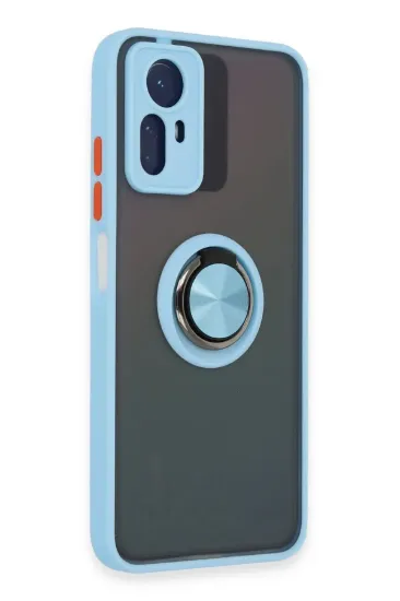 Newface Xiaomi Redmi Note 12S Kılıf Montreal Yüzüklü Silikon Kapak - Buz Mavi resmi