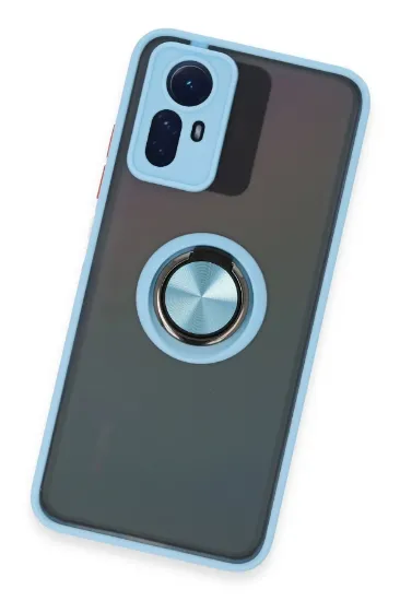 Newface Xiaomi Redmi Note 12S Kılıf Montreal Yüzüklü Silikon Kapak - Buz Mavi resmi