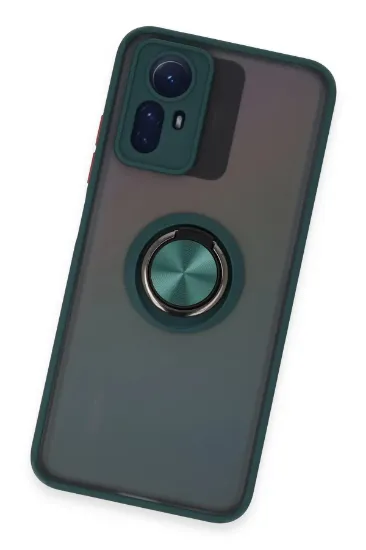 Newface Xiaomi Redmi Note 12S Kılıf Montreal Yüzüklü Silikon Kapak - Yeşil resmi