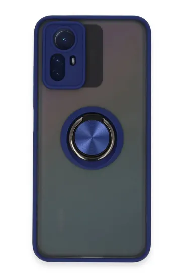 Newface Xiaomi Redmi Note 12S Kılıf Montreal Yüzüklü Silikon Kapak - Lacivert resmi