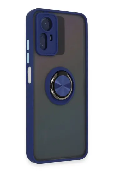 Newface Xiaomi Redmi Note 12S Kılıf Montreal Yüzüklü Silikon Kapak - Lacivert resmi