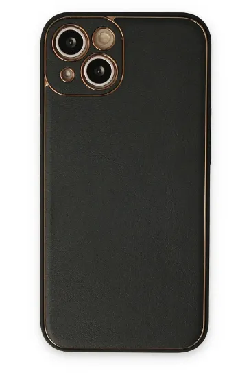Newface iPhone 14 Kılıf Coco Deri Silikon Kapak - Siyah resmi