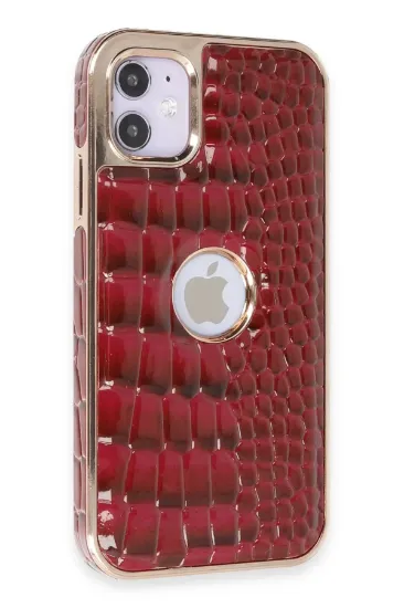 Newface iPhone 11 Kılıf Snake Kapak - Bordo resmi