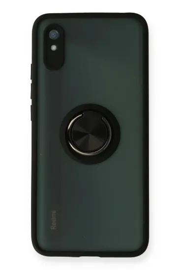 Newface Xiaomi Redmi 9A Kılıf Montreal Yüzüklü Silikon Kapak - Siyah resmi