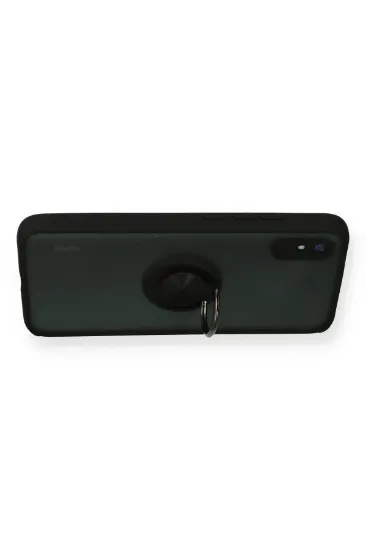 Newface Xiaomi Redmi 9A Kılıf Montreal Yüzüklü Silikon Kapak - Siyah resmi